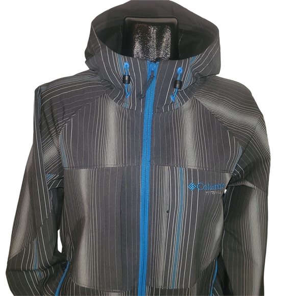 Columbia Men's Grey and Blue Hooded Softshell Jacket L - Picture 2 of 7